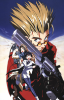 Vash, Milly, and Meryl. Illustrated by [[Takahiro Yoshimatsu]].