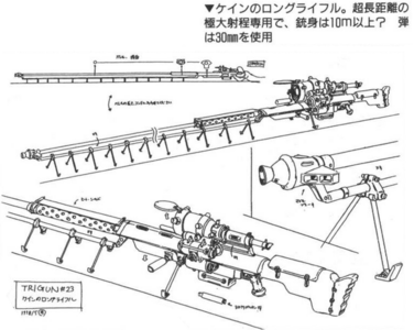 Caine's sniper rifle.