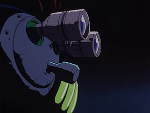 A Bad Lad with binoculars in the anime.