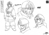 Kaite in firefighting gear.