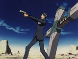 Wolfwood fires his Grader handguns.