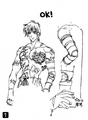 Vash's scars and prosthetic arm.