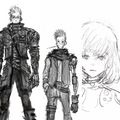 Various early concepts for Vash's redesign by Kouji Tajima